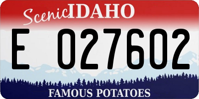 ID license plate E027602