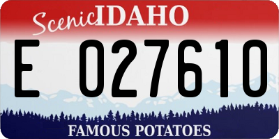ID license plate E027610