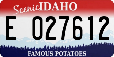 ID license plate E027612