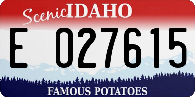 ID license plate E027615