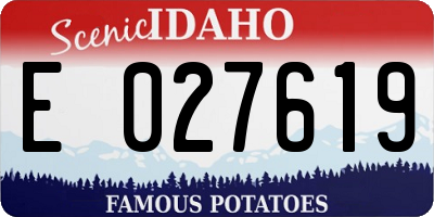 ID license plate E027619