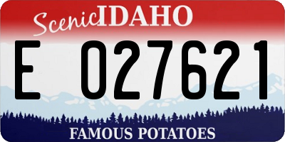 ID license plate E027621