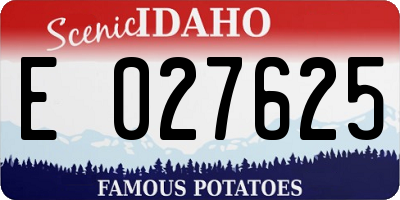 ID license plate E027625