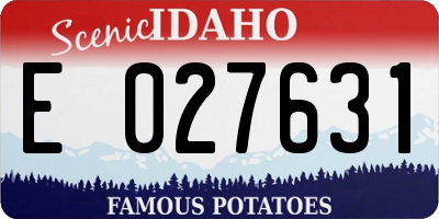 ID license plate E027631