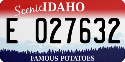 ID license plate E027632