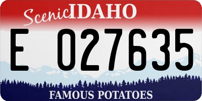 ID license plate E027635