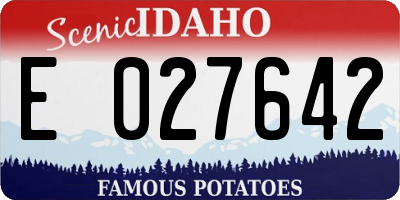 ID license plate E027642
