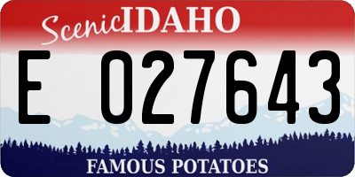 ID license plate E027643