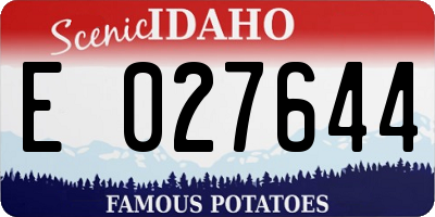 ID license plate E027644
