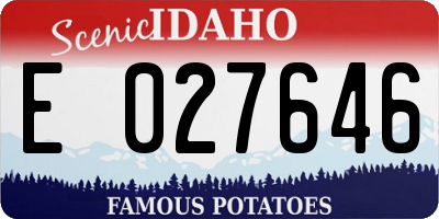ID license plate E027646