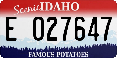 ID license plate E027647