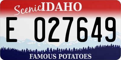 ID license plate E027649