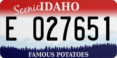 ID license plate E027651