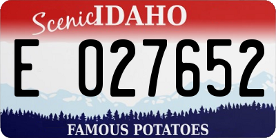 ID license plate E027652