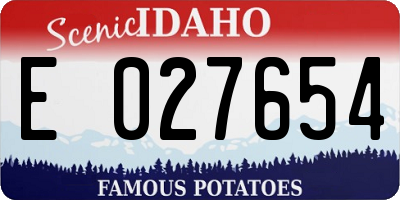 ID license plate E027654