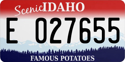 ID license plate E027655