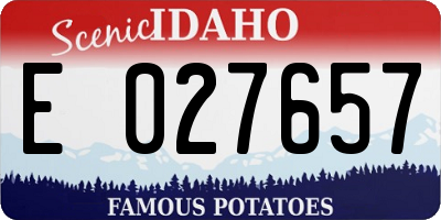 ID license plate E027657