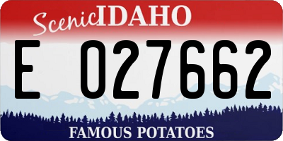 ID license plate E027662