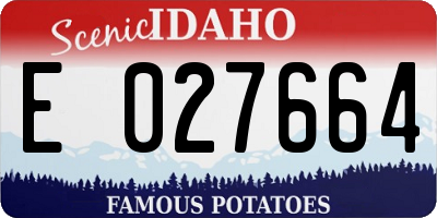 ID license plate E027664