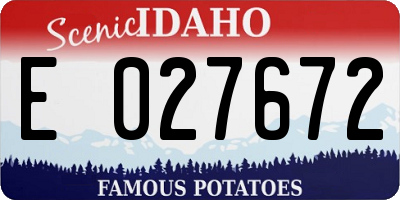 ID license plate E027672