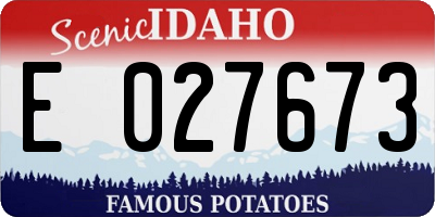ID license plate E027673