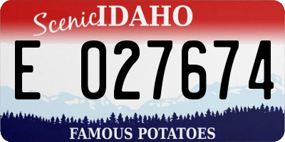 ID license plate E027674