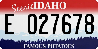 ID license plate E027678
