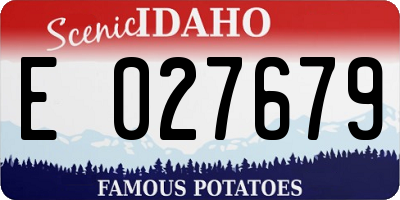 ID license plate E027679