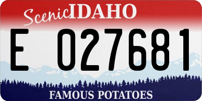 ID license plate E027681