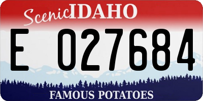 ID license plate E027684