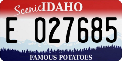 ID license plate E027685