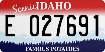 ID license plate E027691