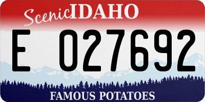 ID license plate E027692