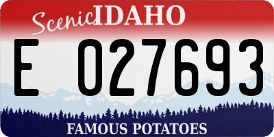 ID license plate E027693