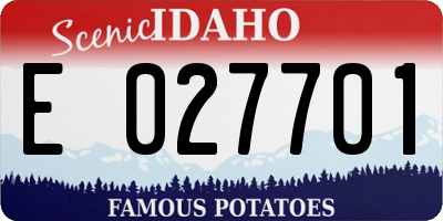 ID license plate E027701