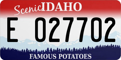 ID license plate E027702