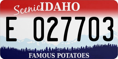 ID license plate E027703