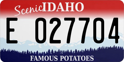 ID license plate E027704