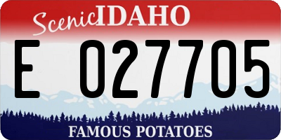ID license plate E027705