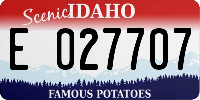 ID license plate E027707