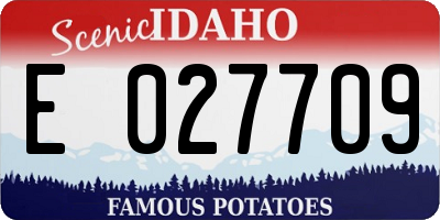 ID license plate E027709