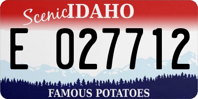 ID license plate E027712