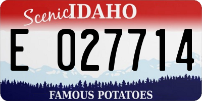 ID license plate E027714