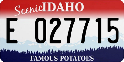 ID license plate E027715