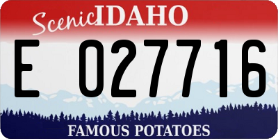 ID license plate E027716