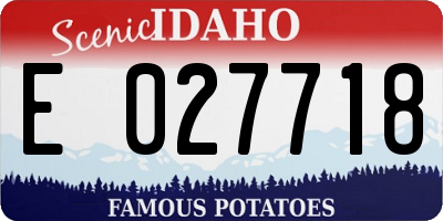 ID license plate E027718