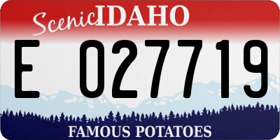 ID license plate E027719