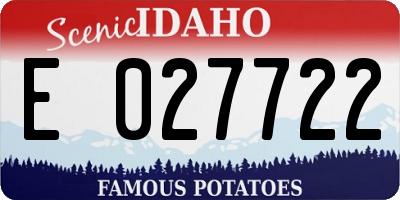 ID license plate E027722
