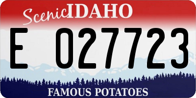 ID license plate E027723