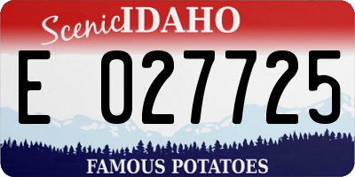 ID license plate E027725